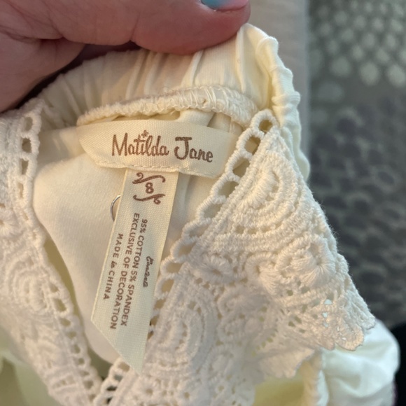 NWT Cream tiered Matilda Jane girls top size 8 - Picture 3 of 4